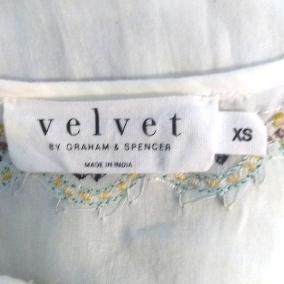 Anthropologie Velvet Pheasant Top | sz XS - Picture 5 of 5